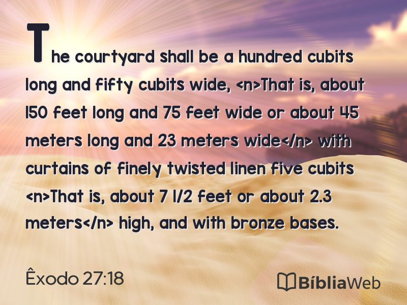 Êxodo 27:18 em imagem para compartilhar