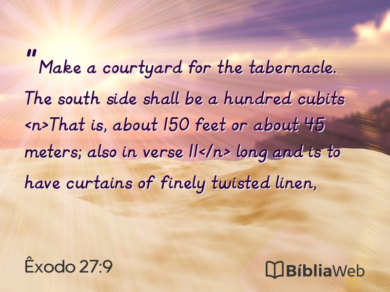 Êxodo 27:9 em imagem para compartilhar