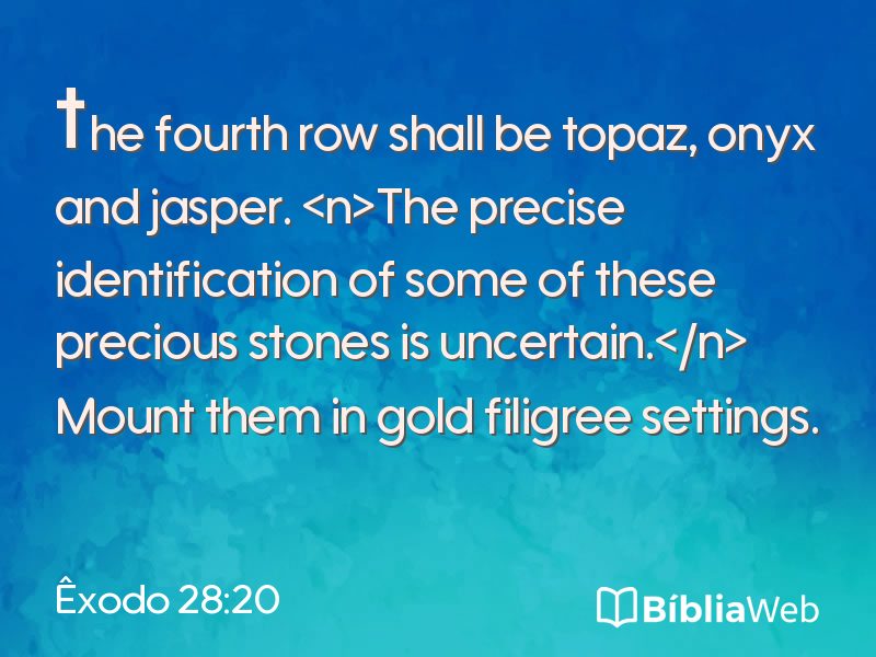 Êxodo 28:20 em imagem para compartilhar