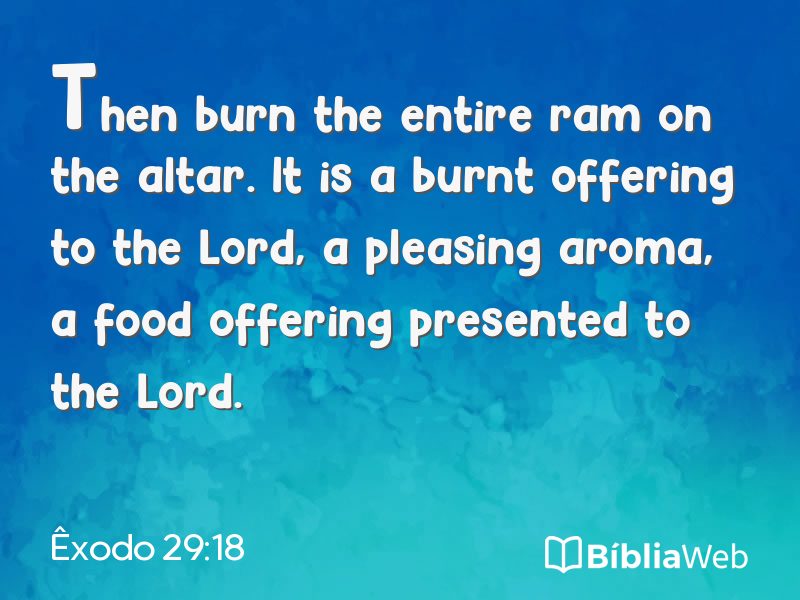 Êxodo 29:18 em imagem para compartilhar