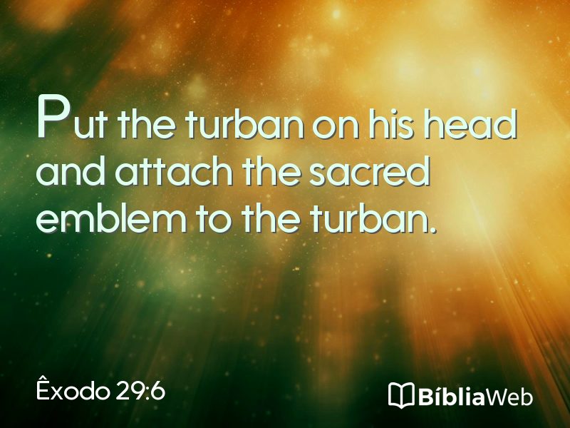 Êxodo 29:6 em imagem para compartilhar