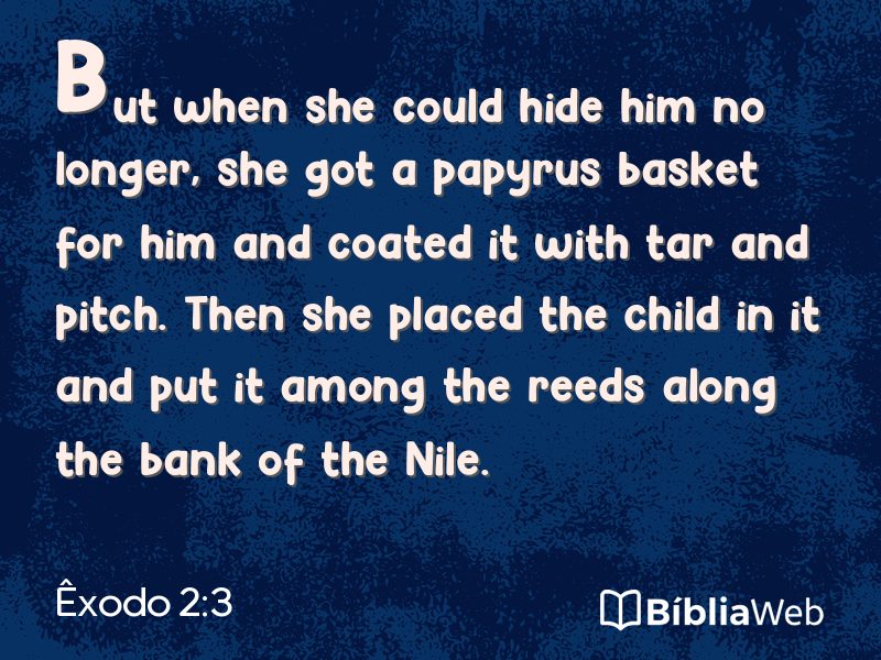 Êxodo 2:3 em imagem para compartilhar