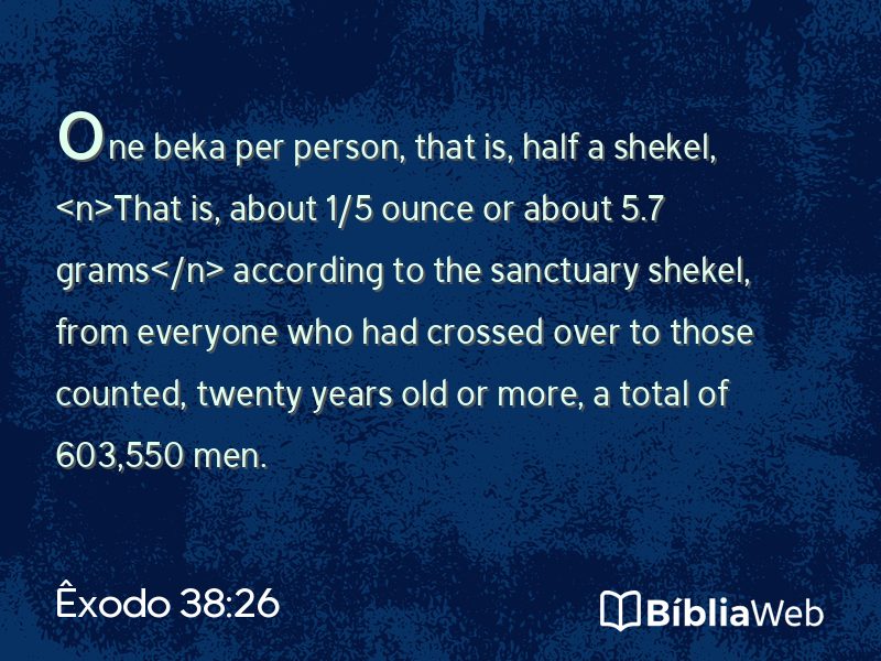 Êxodo 38:26 em imagem para compartilhar
