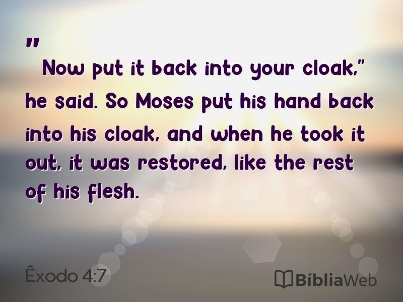 Êxodo 4:7 em imagem para compartilhar
