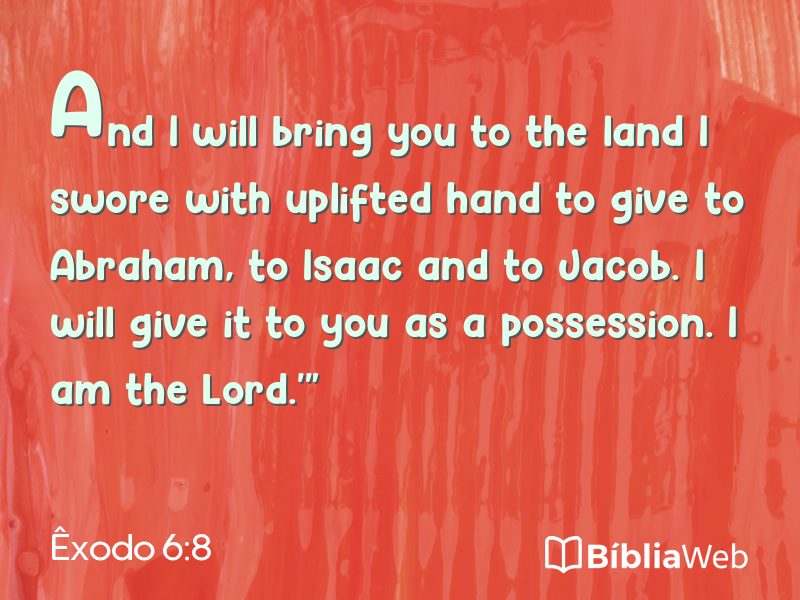 Êxodo 6:8 em imagem para compartilhar