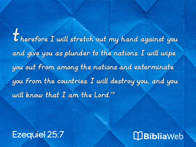 Ezequiel 25:7 em imagem para compartilhar