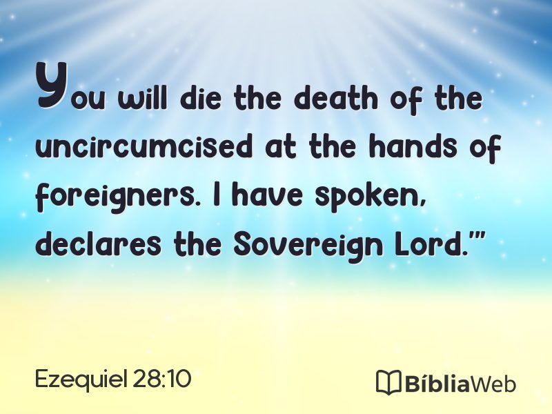 Ezequiel 28:10 em imagem para compartilhar