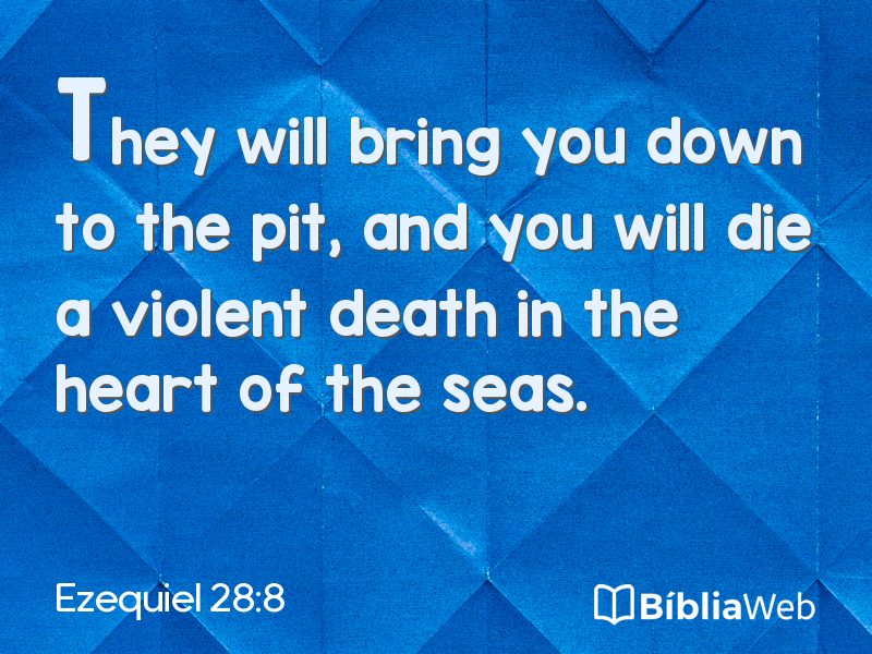 Ezequiel 28:8 em imagem para compartilhar
