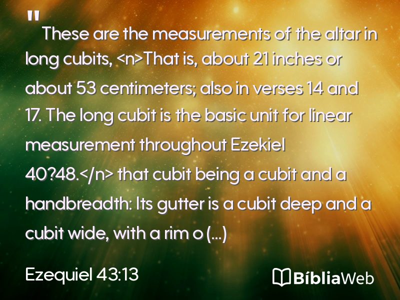Ezequiel 43:13 em imagem para compartilhar