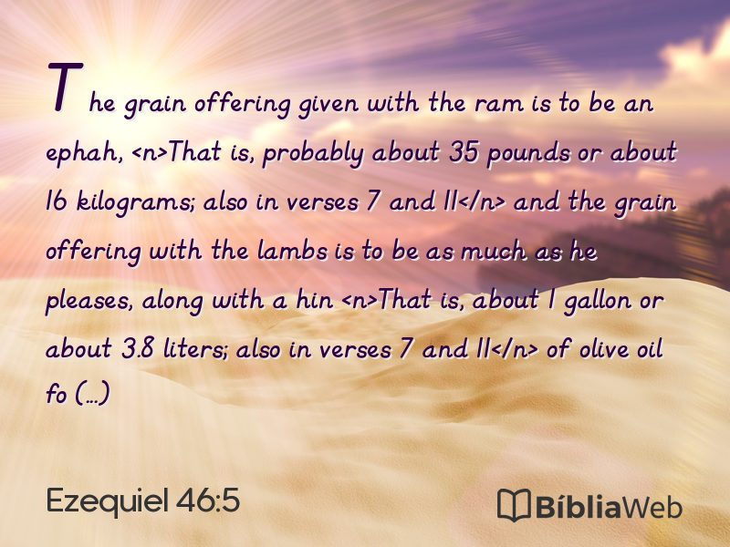 Ezequiel 46:5 em imagem para compartilhar