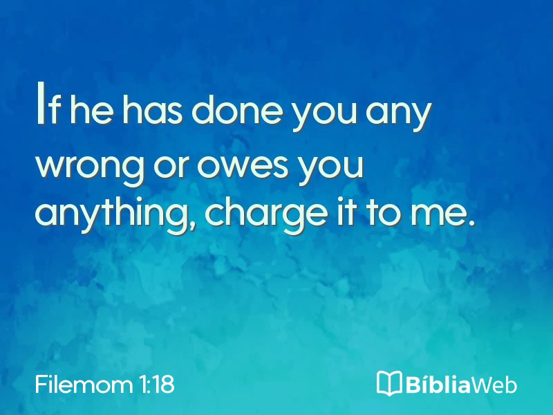 Filemom 1:18 em imagem para compartilhar