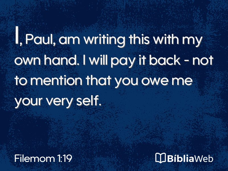 Filemom 1:19 em imagem para compartilhar