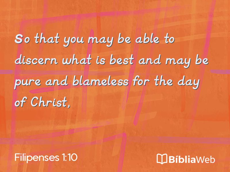 Filipenses 1:10 em imagem para compartilhar