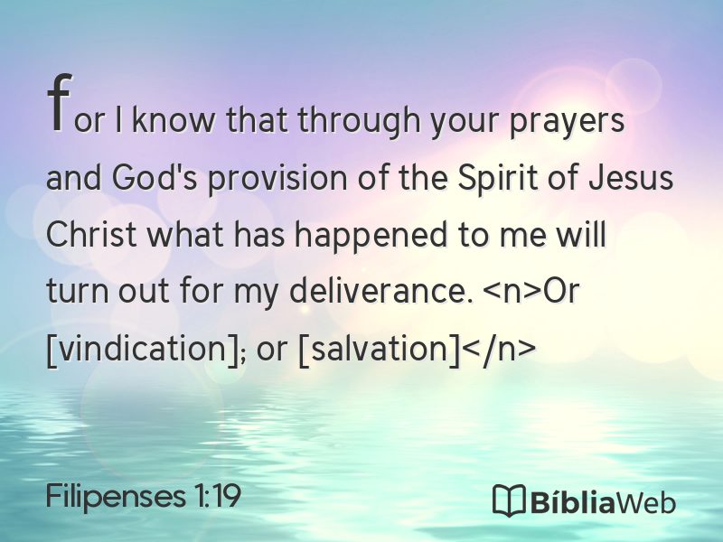 Filipenses 1:19 em imagem para compartilhar