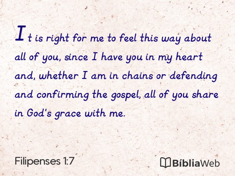 Filipenses 1:7 em imagem para compartilhar