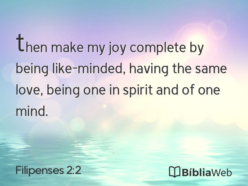 Filipenses 2:2 em imagem para compartilhar