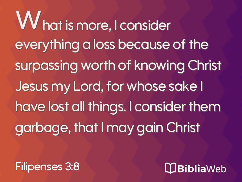 Filipenses 3:8 em imagem para compartilhar