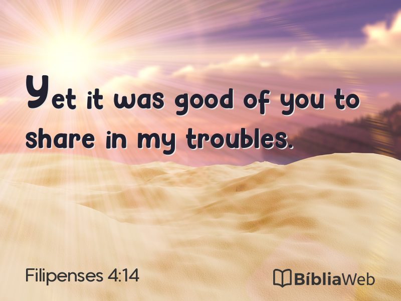 Filipenses 4:14 em imagem para compartilhar