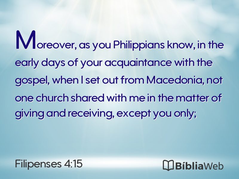 Filipenses 4:15 em imagem para compartilhar