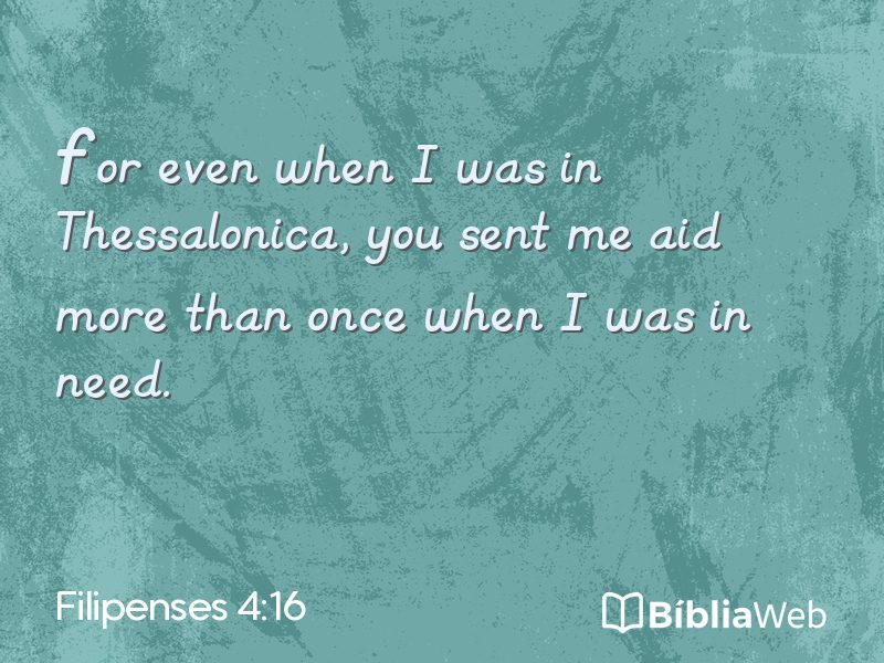 Filipenses 4:16 em imagem para compartilhar