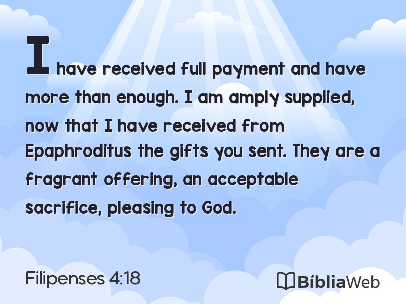 Filipenses 4:18 em imagem para compartilhar