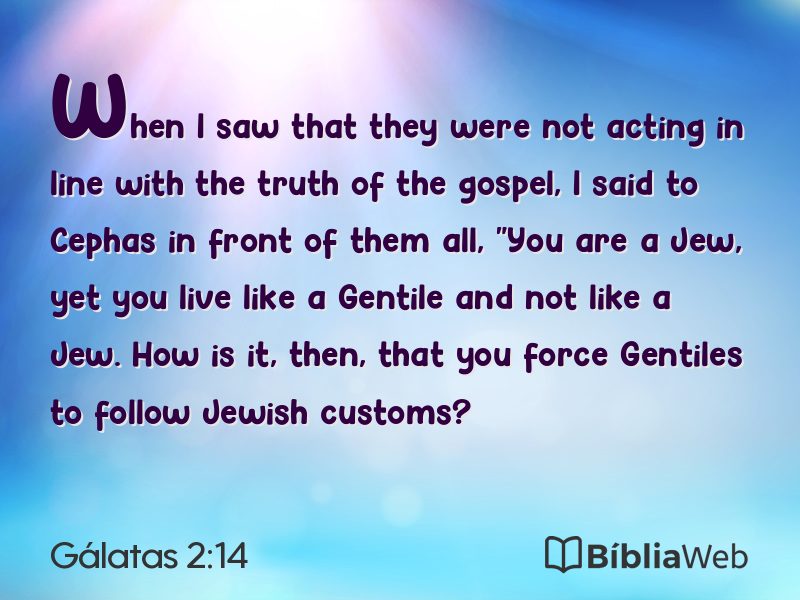 Gálatas 2:14 em imagem para compartilhar