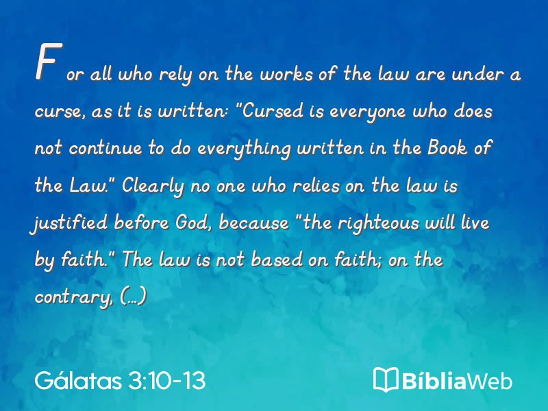 Gálatas 3:10-13 em imagem para compartilhar
