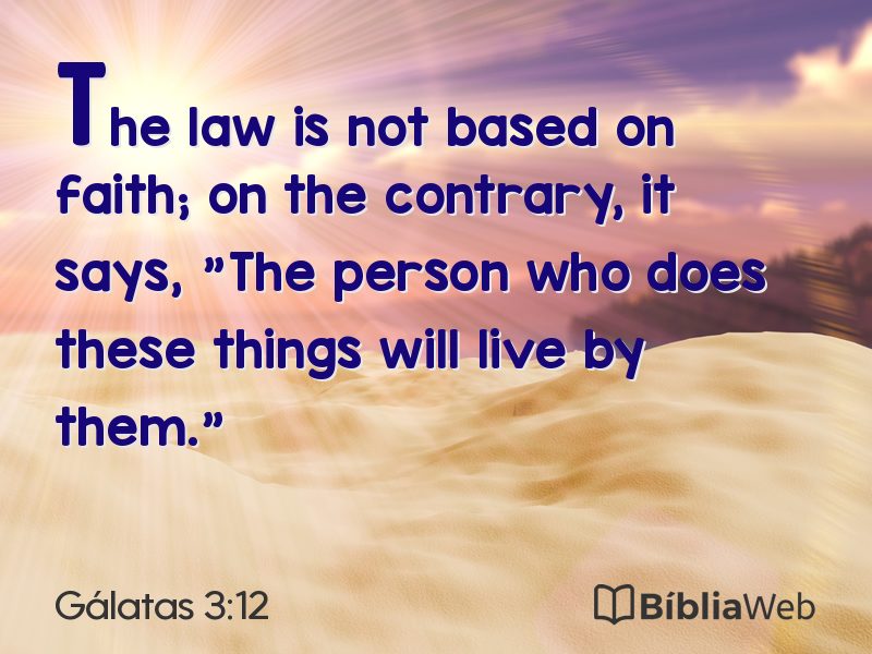 Gálatas 3:12 em imagem para compartilhar