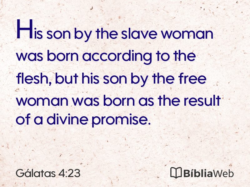 Gálatas 4:23 em imagem para compartilhar