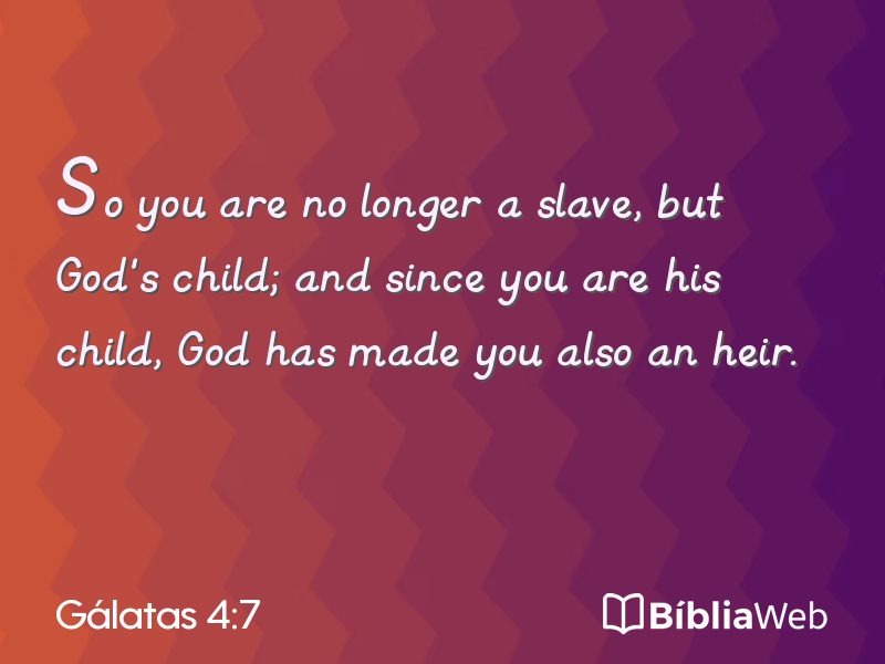 Gálatas 4:7 em imagem para compartilhar