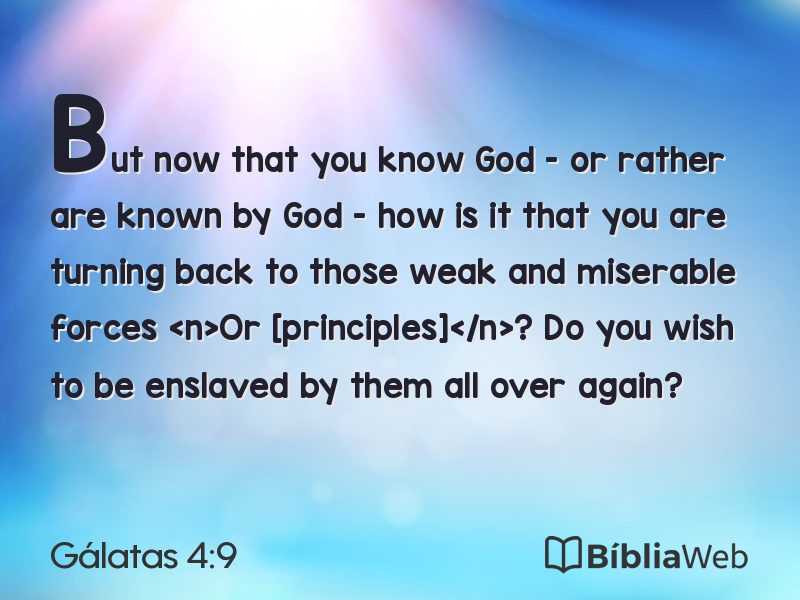 Gálatas 4:9 em imagem para compartilhar
