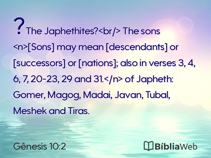 Gênesis 10:2 em imagem para compartilhar