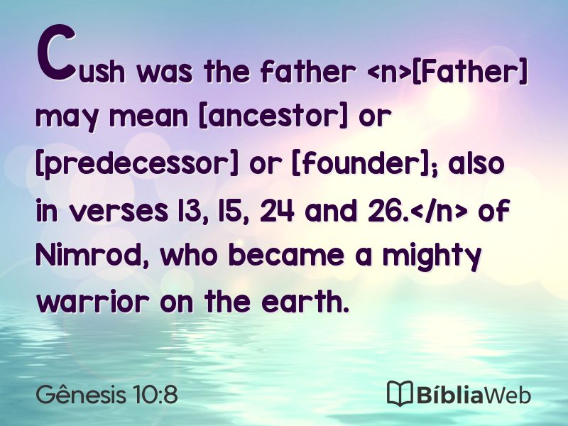 Gênesis 10:8 em imagem para compartilhar
