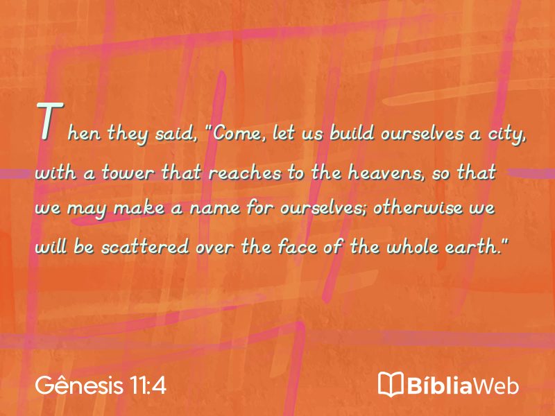 Gênesis 11:4 em imagem para compartilhar