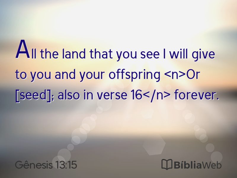 Gênesis 13:15 em imagem para compartilhar