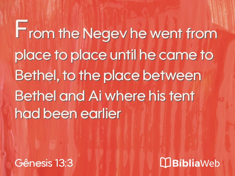 Gênesis 13:3 em imagem para compartilhar