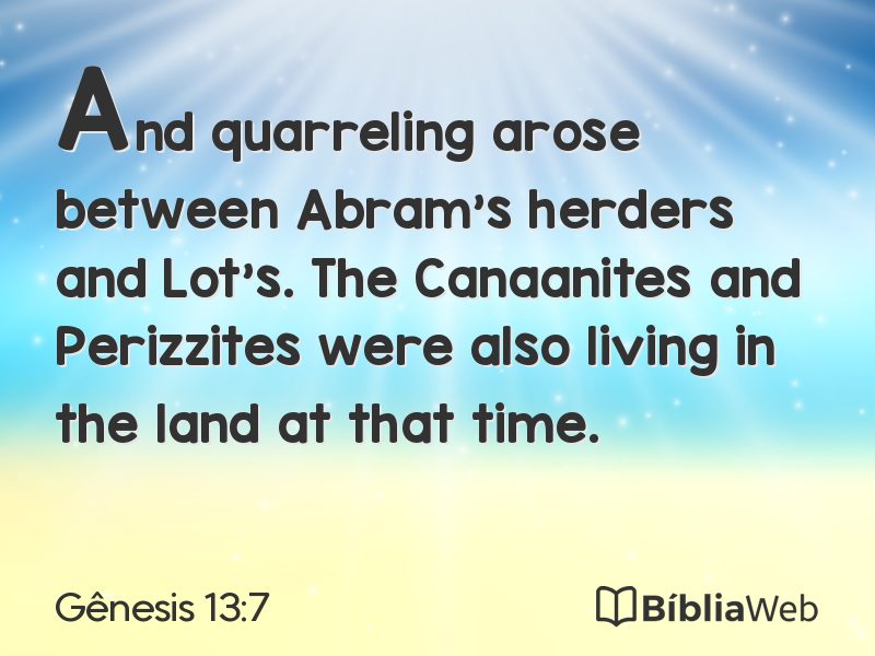 Gênesis 13:7 em imagem para compartilhar