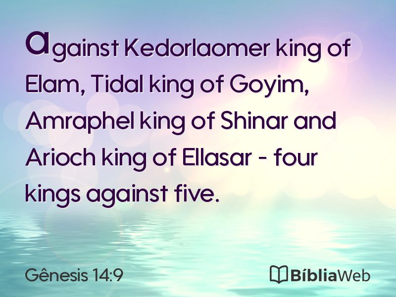 Gênesis 14:9 em imagem para compartilhar