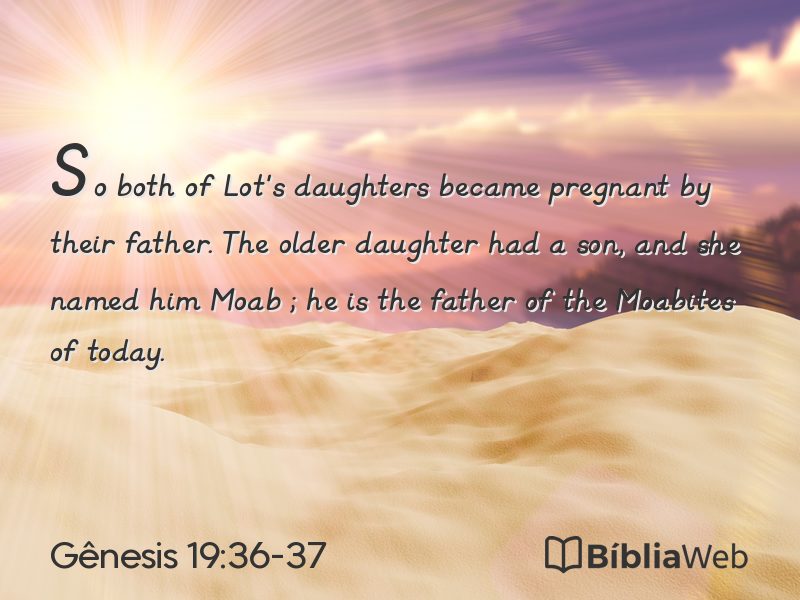 Gênesis 19:36-37 em imagem para compartilhar