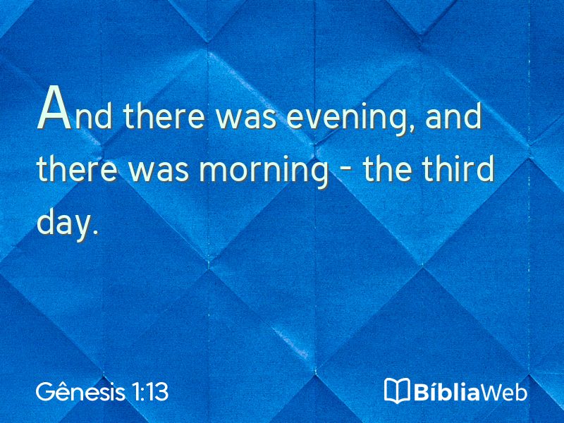 Gênesis 1:13 em imagem para compartilhar