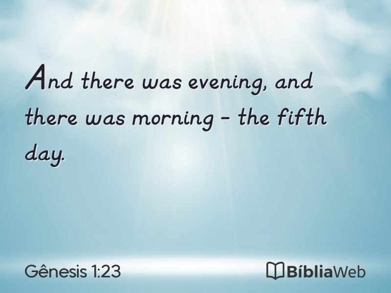 Gênesis 1:23 em imagem para compartilhar