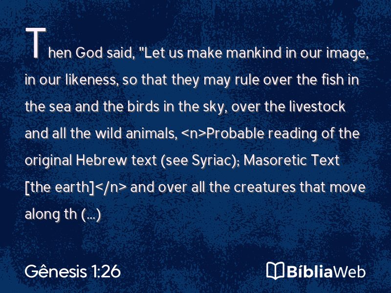 Gênesis 1:26 em imagem para compartilhar