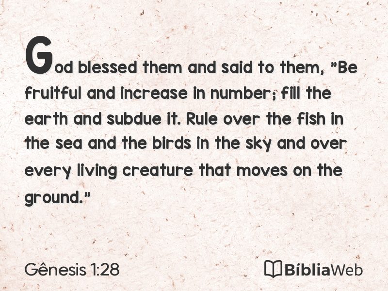 Gênesis 1:28 em imagem para compartilhar