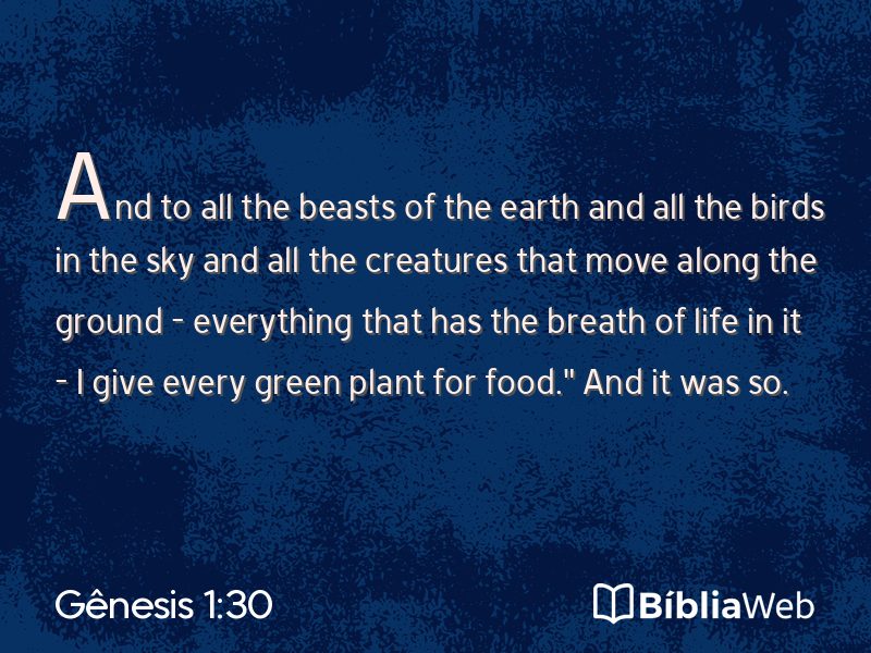 Gênesis 1:30 em imagem para compartilhar