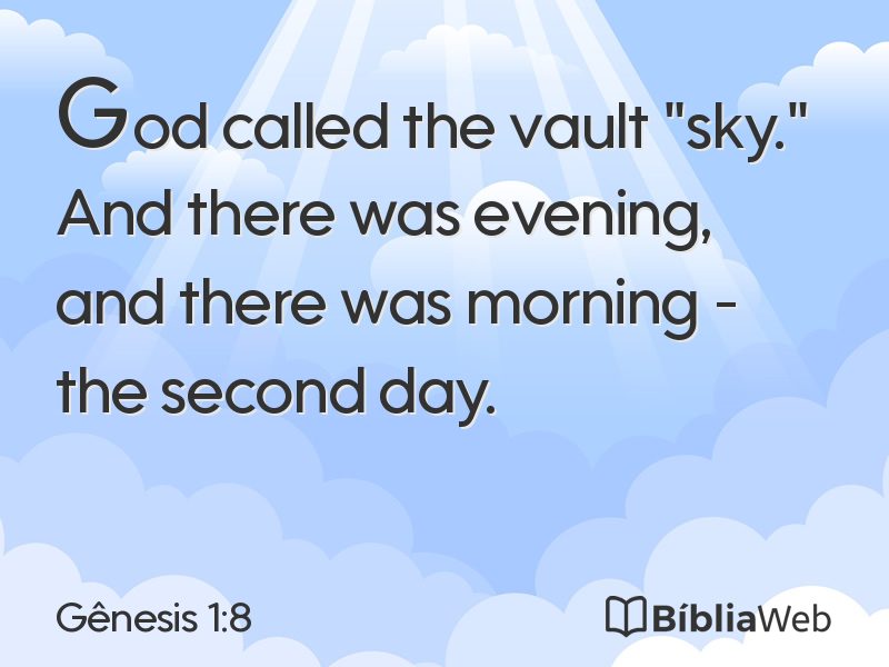 Gênesis 1:8 em imagem para compartilhar