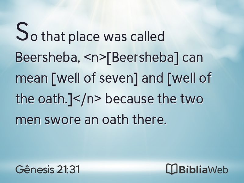 Gênesis 21:31 em imagem para compartilhar