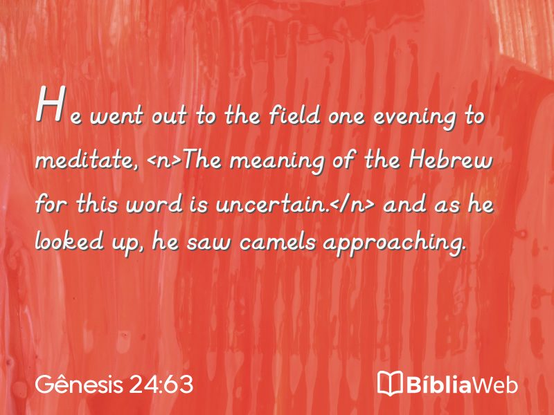 Gênesis 24:63 em imagem para compartilhar