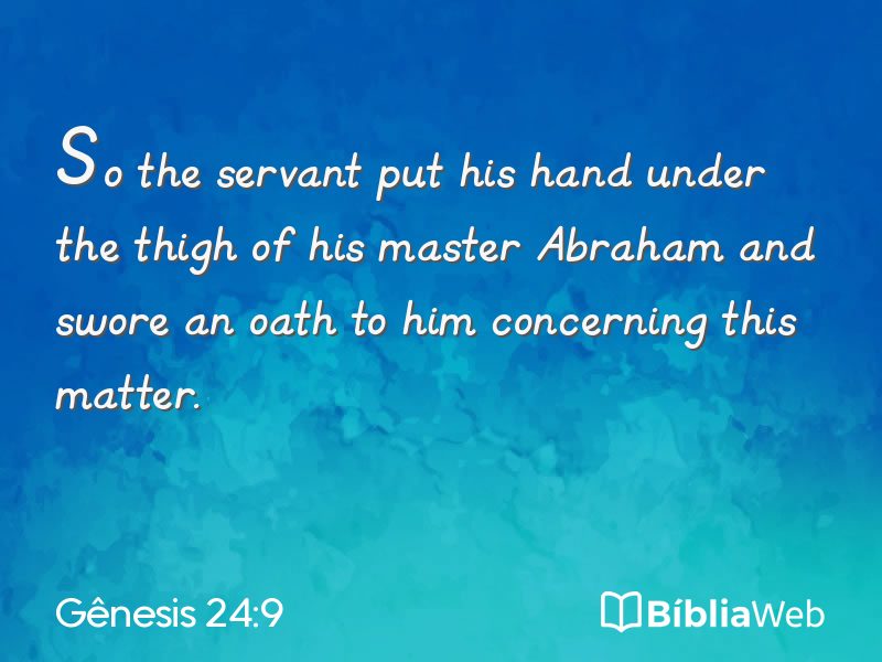Gênesis 24:9 em imagem para compartilhar