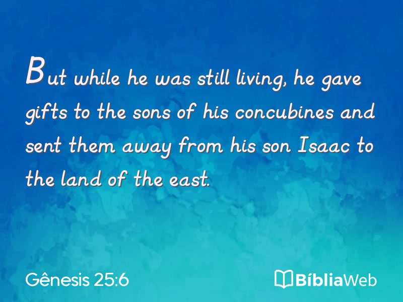 Gênesis 25:6 em imagem para compartilhar