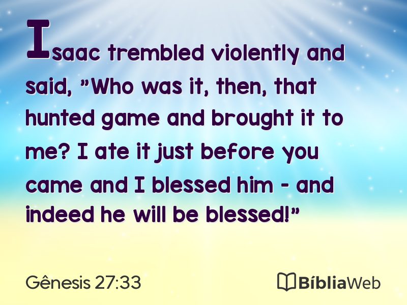 Gênesis 27:33 em imagem para compartilhar